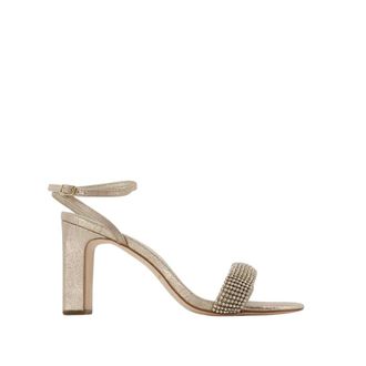 Loeffler Randall Schoenen, Dames, Beige, 36 EU, Leer, Rhinestone Almond Toe Sandalen - Cappuccino Leer