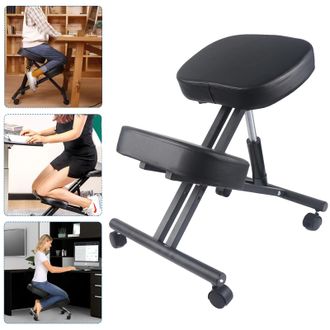 OEM Silla Ergon&oacute;mica De Rodillas, Coj&iacute;n Grueso, Altura Regulable De 50 A 60 Cm, 70 X 46 Cm, Cuatro Ruedas Para Facilitar El Transporte, Color Negro