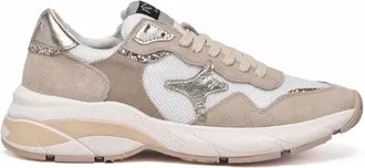 Ama brand White Taupe Leather Rubber Sneakers