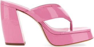 Gia Borghini Gia 17 Platform Teenslippers met Hak - Dames - Muiltjes - Roze - 36 EU - Leer - Schoenen