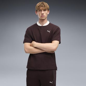 Puma Polo PUMA Class dal taglio morbido da uomo, Abbigliamento, Marrone, XL