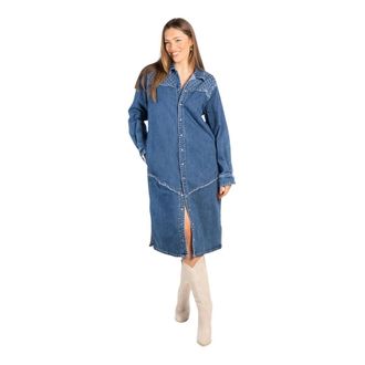 H&eacute;st Overhemdjurken - Dames - Shirt Kleedjes - Blauw - XS - Denim - Kleedjes