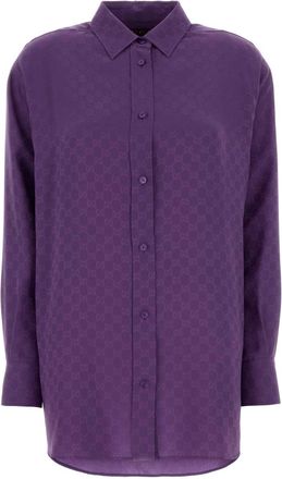 Gucci Purple Silk Oversize Shirt