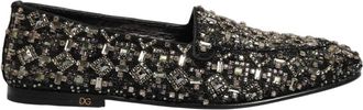 Dolce & Gabbana Loafers met Kristallen - Heren - Loafers - Zwart - 43 EU - Leer - Schoenen