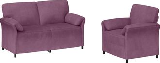 vidaXL Juego De Sof&aacute; 2 Uds. Morado Terciopelo Vidaxl
