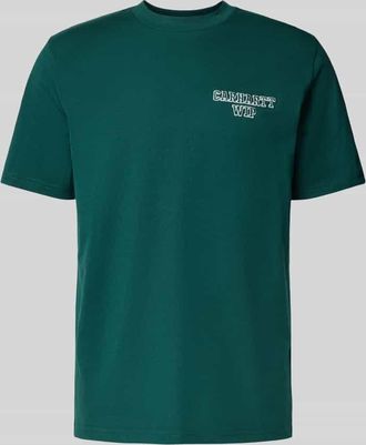 Carhartt Work in Progress T-Shirt mit Label-Stitching in Dunkelgruen, Größe L