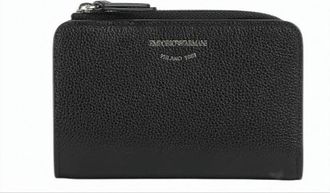 Emporio Armani Grained Leather Bill Compartment Zippered Wallet