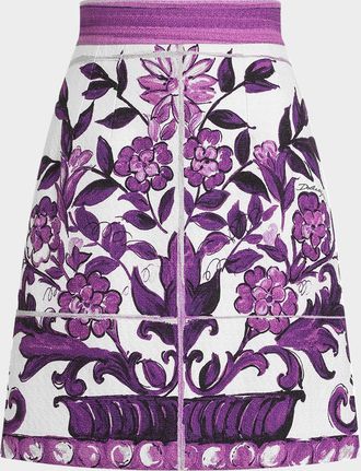 Dolce & Gabbana Majolica-Print Mini Skirt