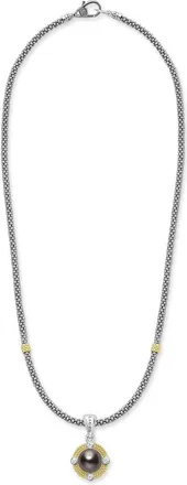 Lagos Luna Freshwater Pearl & Diamond Lux Pendant Necklace in Silver at Nordstrom