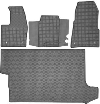 OEM Juego De Alfombrillas De Goma Para Coche Y Alfombrilla Para Maletero Para Furgoneta Ford Transit Custom Desde Enero De 2013