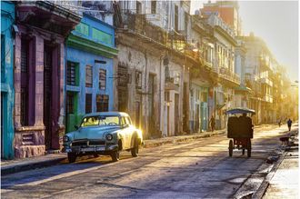 Schubiger M&ouml;bel Digitaldruck auf Glas Alte Strasse in Havanna