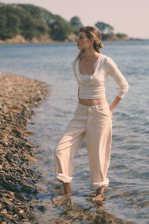 Pilcro Kayden Corduroy High Rise Barrel Leg Jeans