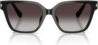 Michael Kors Piedmont 56mm Square Sunglasses in Black /Light Grey Gradient at Nordstrom