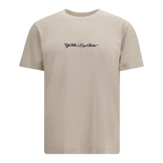 Off-white T-shirt Slim Script Arrow - - Tops - Uomo - Beige - S