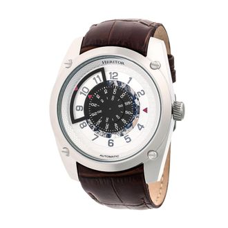 Heritor Daniels Semi-Skeleton Leather-Band Watch