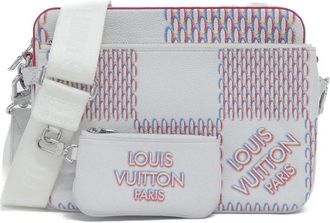 Louis Vuitton Damier Blanc Leather Shoulder Bag (Pre-Owned)