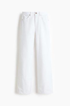 H&M Wide Ultra High Jeans in Ivory at Nordstrom, Size 18