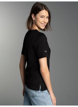Trigema T-Shirt TRIGEMA TRIGEMA T-Shirt DELUXE Baumwolle mit Kristallsteinen, Damen, Gr. XXL, schwarz, 100% Baumwolle, Basic, Shirts T-Shirt