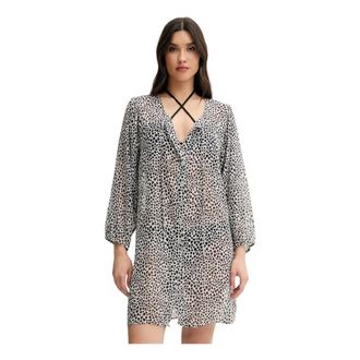 Michael Kors Dames, Jurken, Zwart, Maat: M Poliester