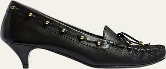 Khaite 45mm Milly Leather Moccasin Pumps