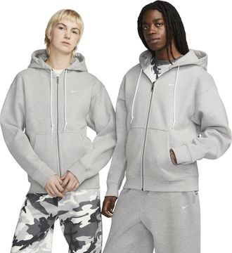 Nike Solo Swoosh Full-Zip Hoodie Grey Heather & White DR0403-063