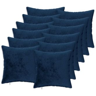 vidaXL Cuscino Da Lanciare 12 Pz Heerlen Blu Navy 50 X 50 Cm Flanella Vidaxl