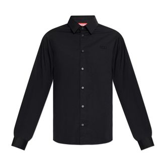 Diesel S-Kinny-Epcl Shirt - Heren - Zakelijke Overhemden - Zwart - S - Katoen - Overhemden