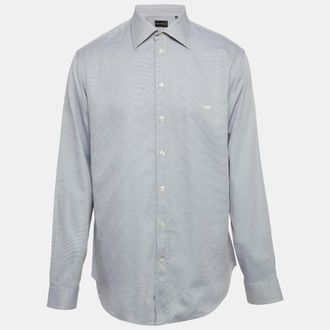 Emporio Armani Blue Cotton Long Sleeve Shirt