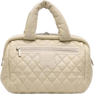 Chanel Pre-owned Vintage Handtas - Dames - Vintage Handtas - Wit - ONE Size - Leer - Vintage