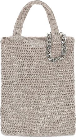 Niccolò Pasqualetti Borsa tote Coya in macramé - Toni neutri