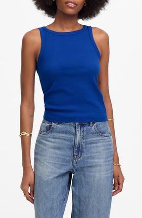 Madewell High Neck Cotton Tank in Brilliant Sapphire at Nordstrom Rack, Size Xx-Large