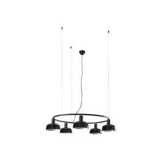 Faro Barcelona Faro Tatawin L&aacute;mpara De Techo Colgante Cil&iacute;ndrica Peque&ntilde;a De 5 Luces Negro Satinado