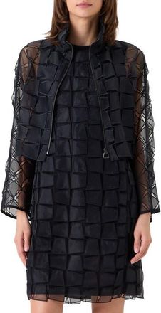 Akris Mimi Trapezoid Organza Jacket in Black at Nordstrom, Size 12