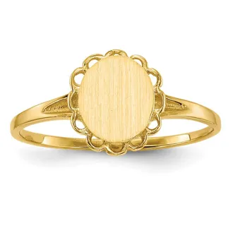 Diamond2Deal 14k Yellow Gold Open Back Signet Ring