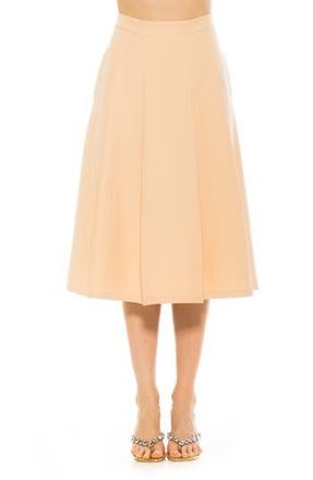 Alexia Admor Illia Pleated Midi Skirt in Beige at Nordstrom Rack, Size 10