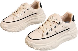 Generic Womens Orthopedic Heightening Shoes,Fashion Lightweight Comfort Casual Loafers,1.8 Height Increase Platform Walking Sneakers (Khaki,3.5)