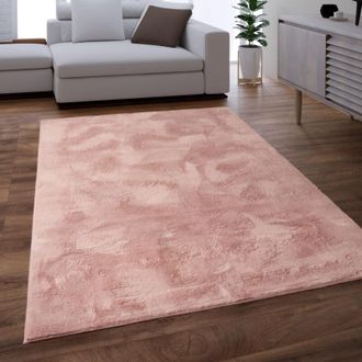 Paco Home Paco Home - Alfombra Salon Pelo Largo Se Puede Lavar En La Lavadora Suave Felpa Rosa &Oslash; 200 Cm Redondo