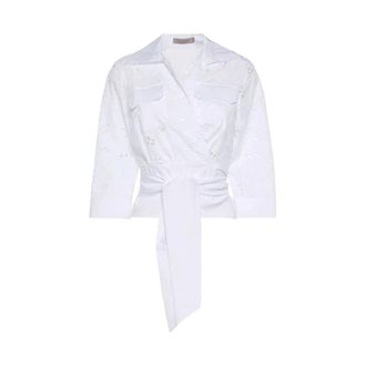 D.exterior Dames, Blouses & Shirts, Wit, Maat: XS Katoen