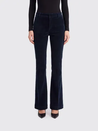 Pantaloni Torino Flared Chino Trousers in Burgundy Corduroy