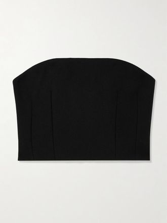 Wardrobe.NYC Top Bustier In Misto Lana Grain De Poudre - Nero