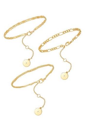 Vince Camuto Set of 3 Chain Bracelets in Gold at Nordstrom Rack