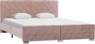 vidaXL Estructura De Cama Sin Colch&oacute;n Terciopelo Rosa 160x200 Cm Vidaxl