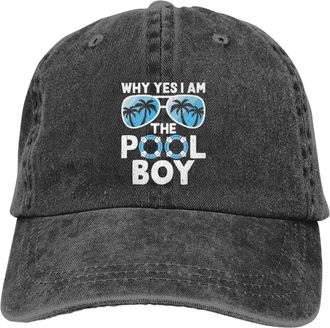 Generic Baseball Cap Why Yes I Am The Pool Boy Sports Cap Classic Peak Hat Washed Sun Visor Hat for Hiking Running Gym