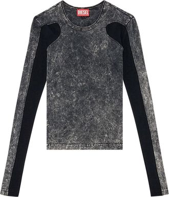 Diesel T-Lastek stonewashed top - women - Cotton/Elastane - S - Grey