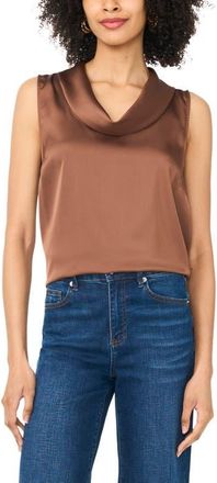 Vince Camuto Sleeveless Cowl Neck Top in Cocoa at Nordstrom, Size X-Large