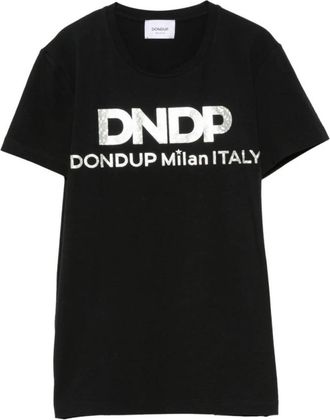 Dondup Slim-fit T-shirt met ronde hals - Heren - T-shirts - Zwart - L - Katoen - Tops