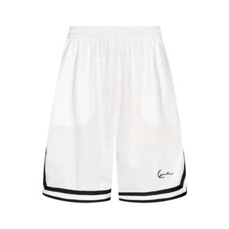 Karl Kani Korte Broeken, Heren, Wit, 2Xl, Polyester, Signature Mesh Shorts met zijzakken
