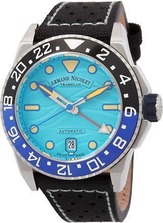 Armand Nicolet JSH GMT Automatic Batman Bezel Mens Watch A487RGU-TF-P0640NC8