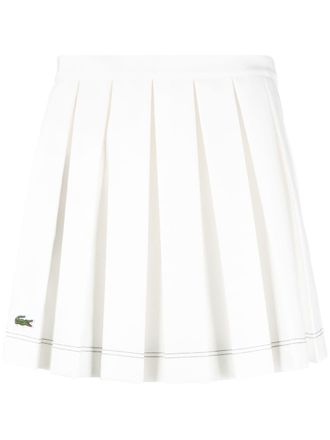 Lacoste x Roland Garros A-line pleated miniskirt - women - Cotton/Polyester - 42 - White