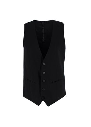 Petar Petrov Black Wyck Wool-Blend Waistcoat Size XS
